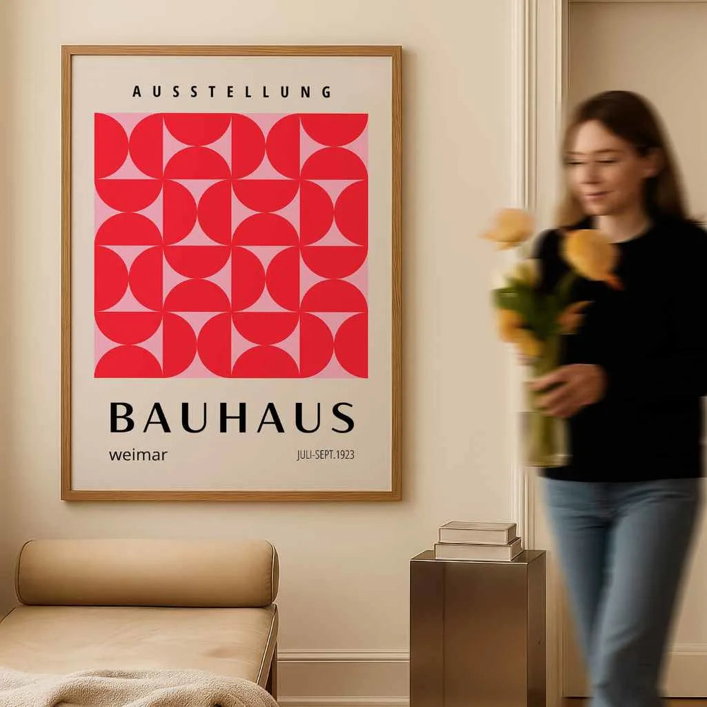Bauhaus Rouge Rose Affiche