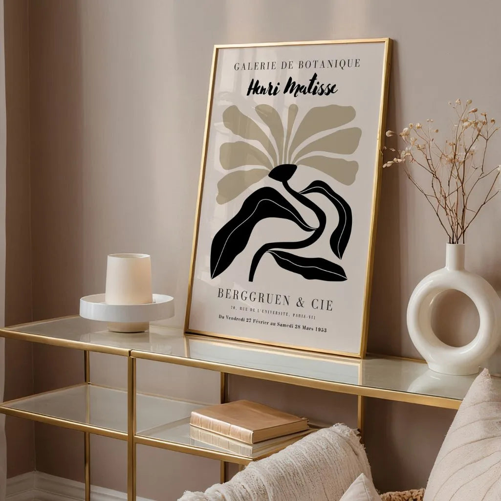 Henri Matisse – Affiche Fleur Noir Beige