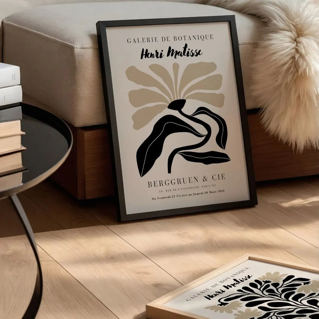 Henri Matisse – Affiche Fleur Noir Beige