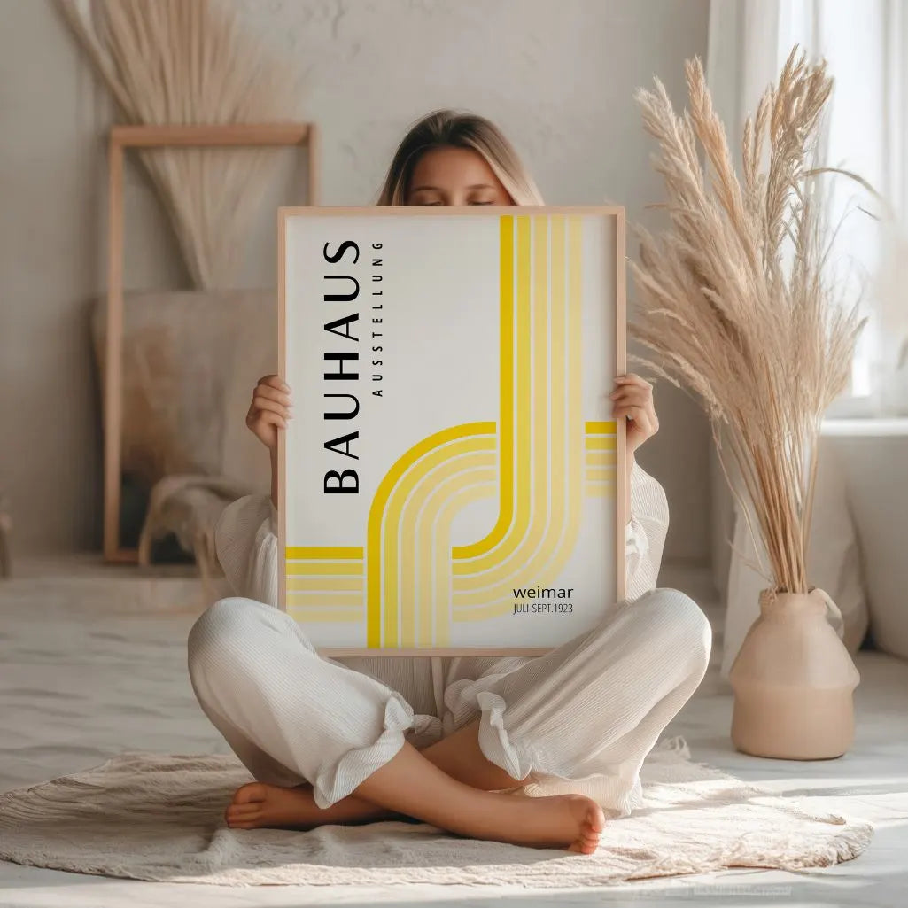 Bauhaus Yellow Minimal Geometry Poster