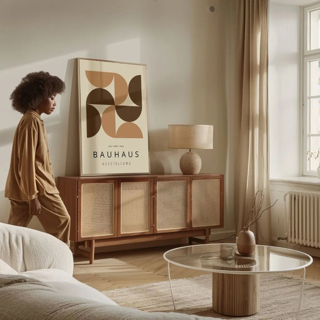 Bauhaus Warm Geometry Poster