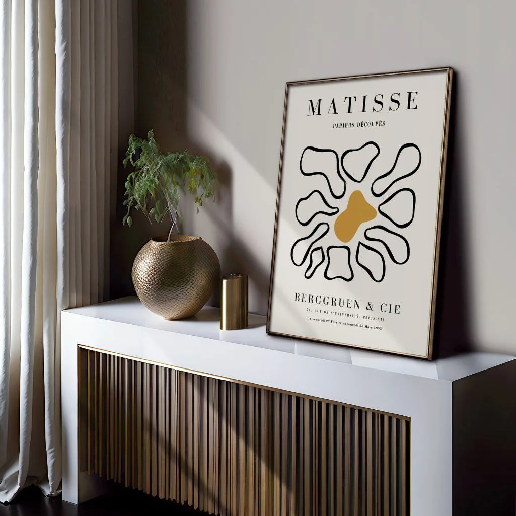 Affiche Matisse Fleur Abstraite Moutarde