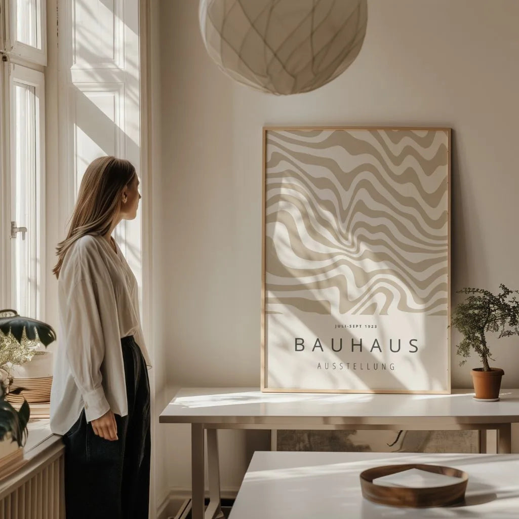 Bauhaus Geometric Waves Poster