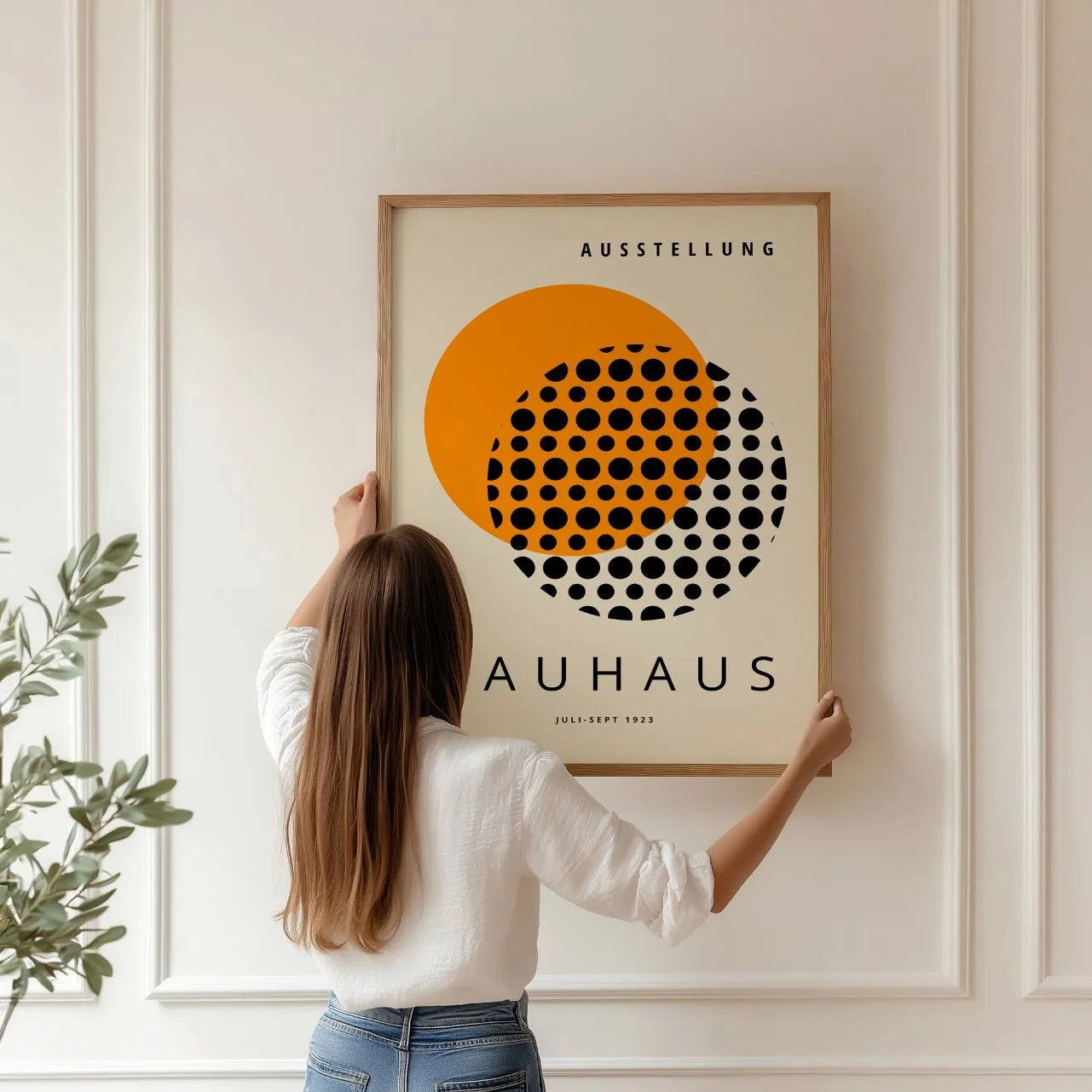 Bauhaus Orange Points Affiche
