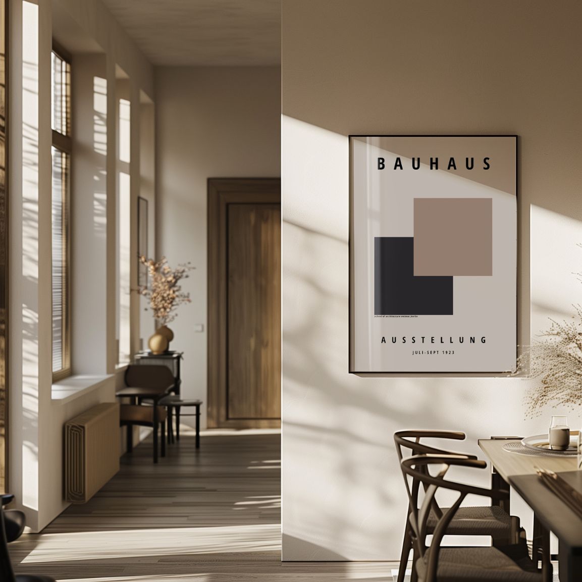 Poster Bauhaus Carré Géométrique