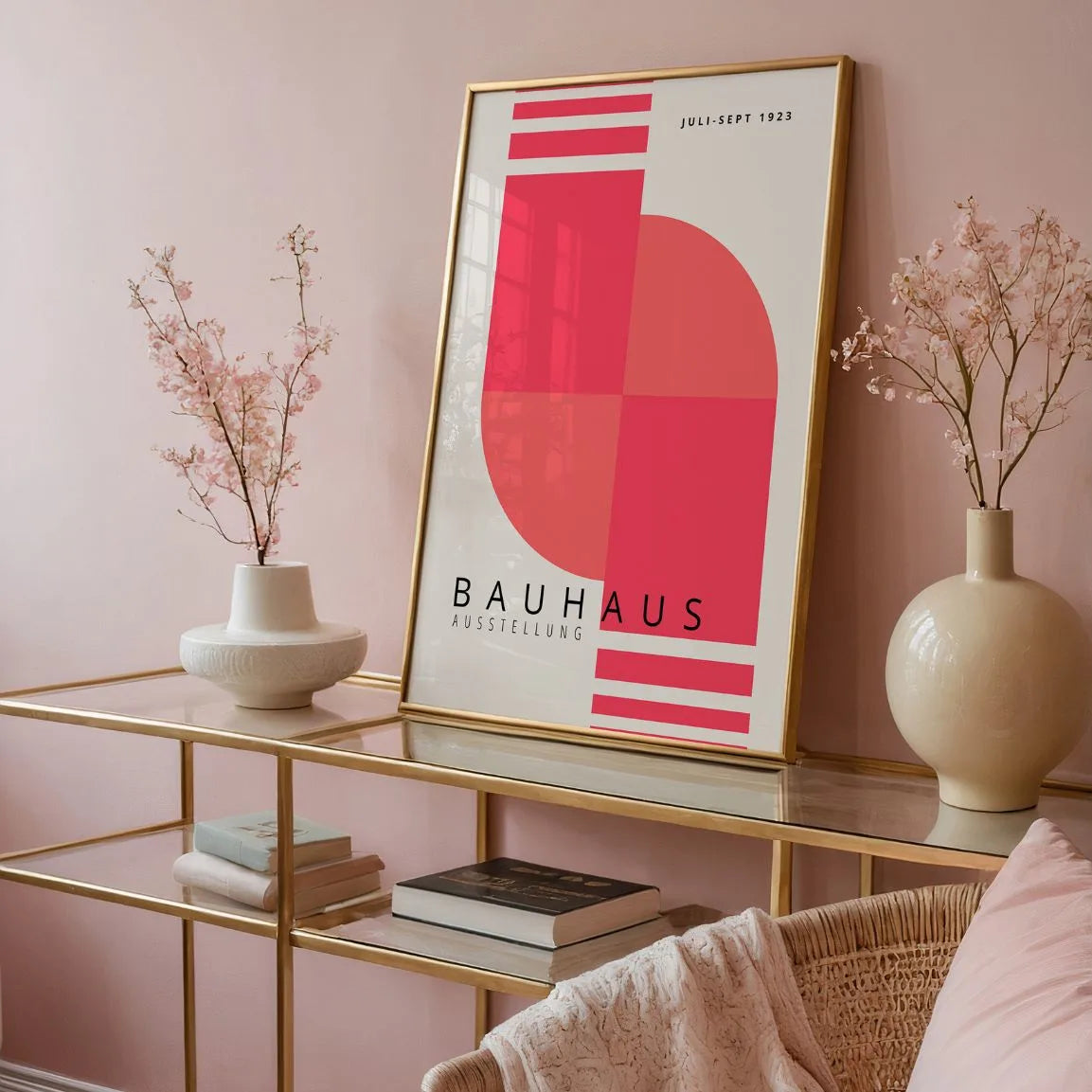 Bauhaus Rythme Rose Affiche
