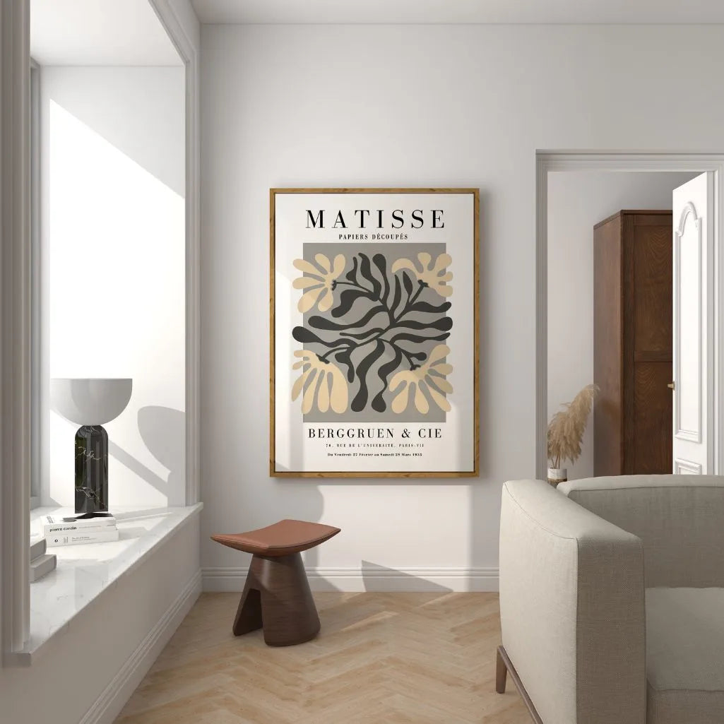 Affiche Matisse Feuilles Beige Gris