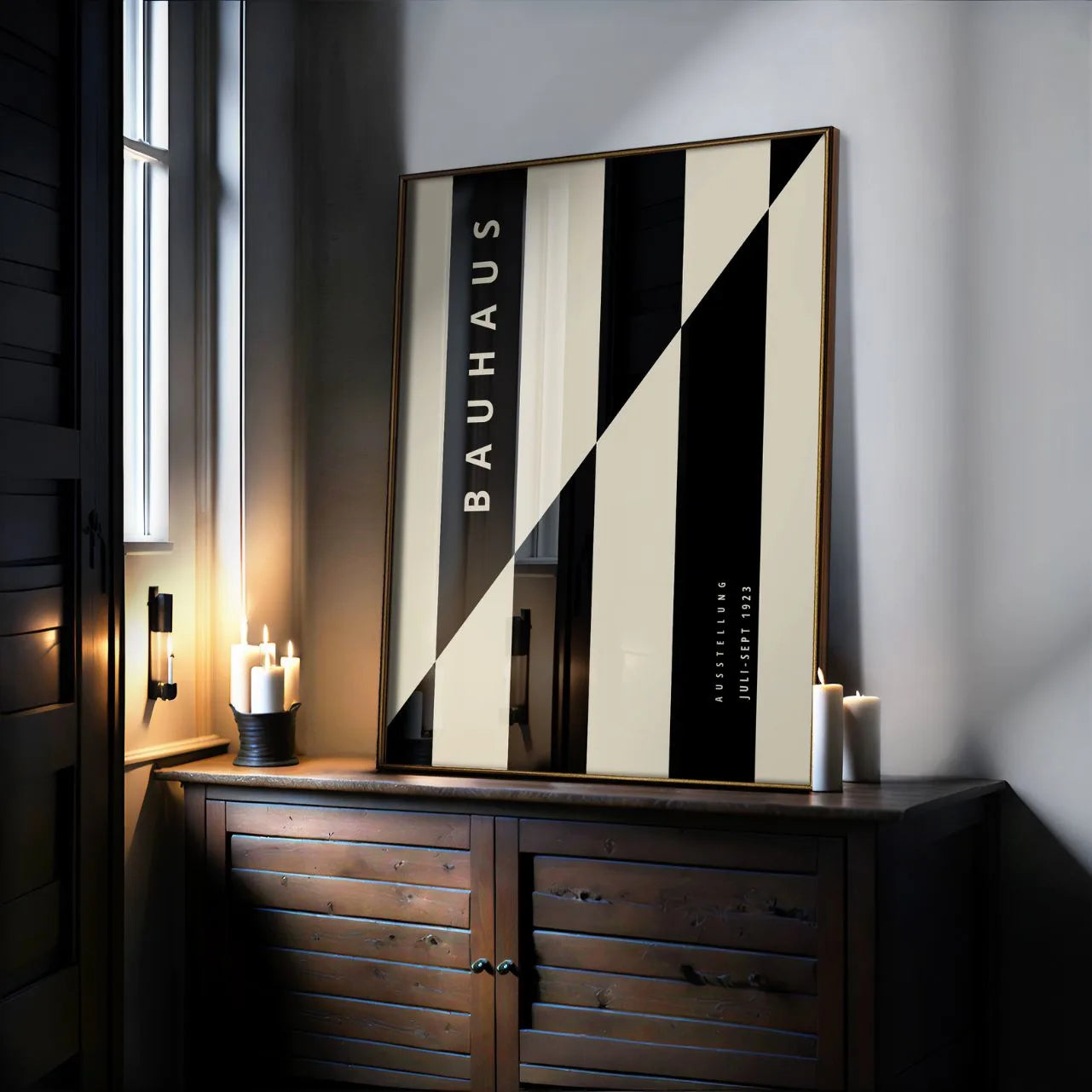 Bauhaus Noir Beige Affiche