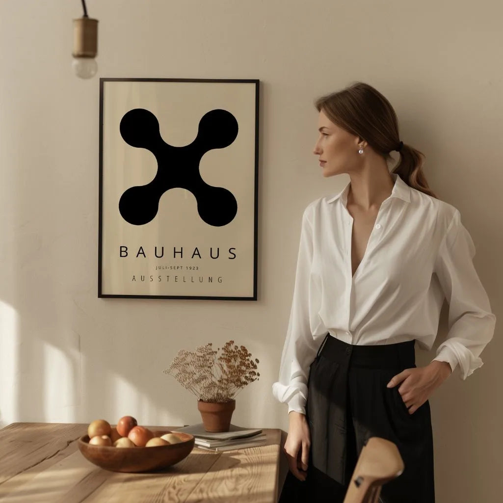 Bauhaus Black Abstract Form Poster