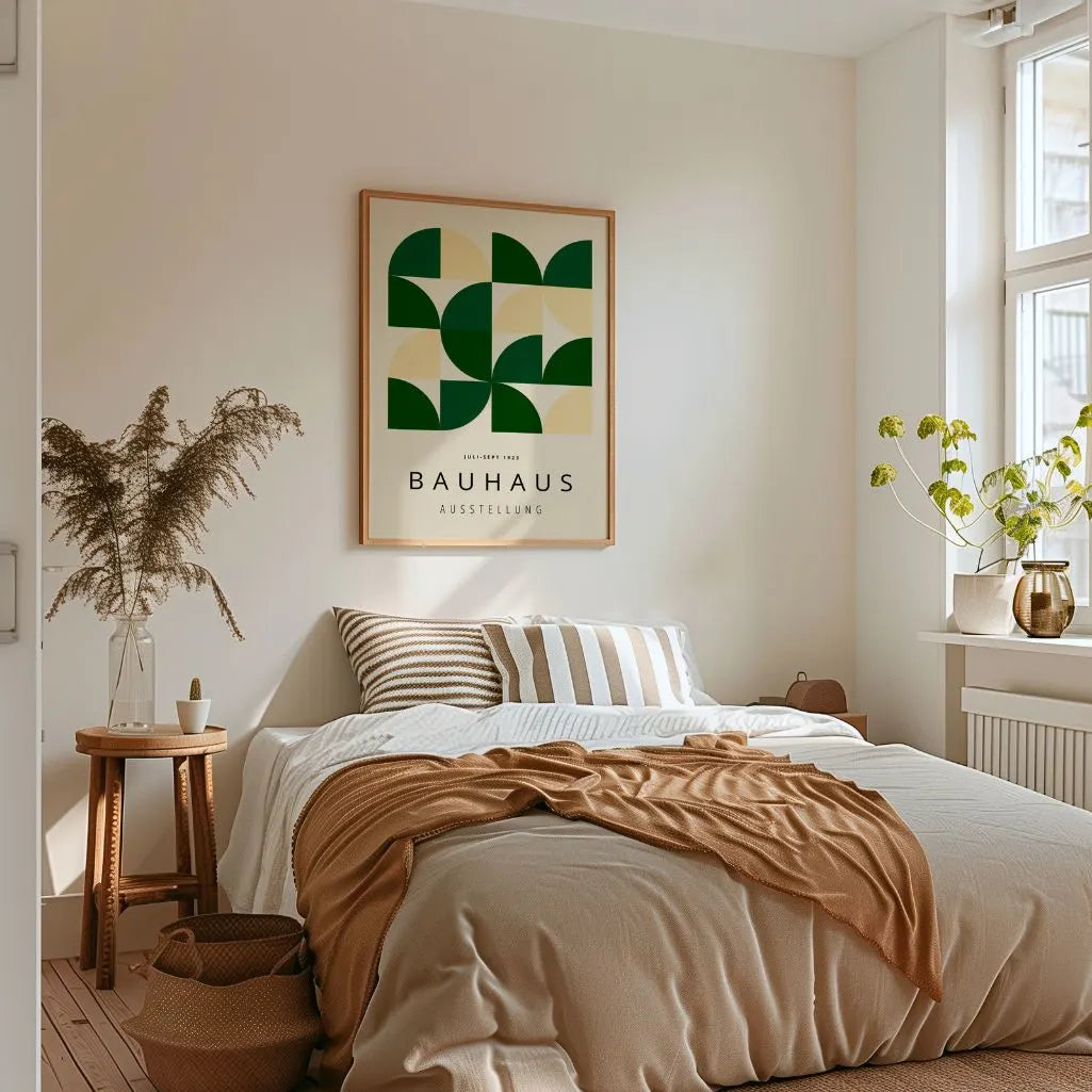 Bauhaus Green Geometry Poster