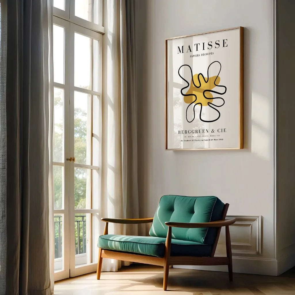 Affiche Matisse Accent Moutarde Minimaliste