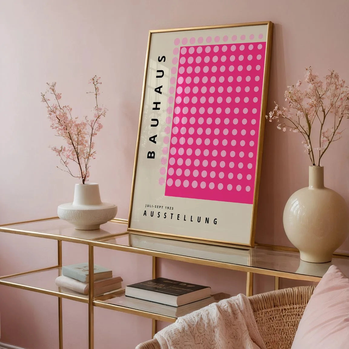 Bauhaus Rythme À Points Roses Affiche