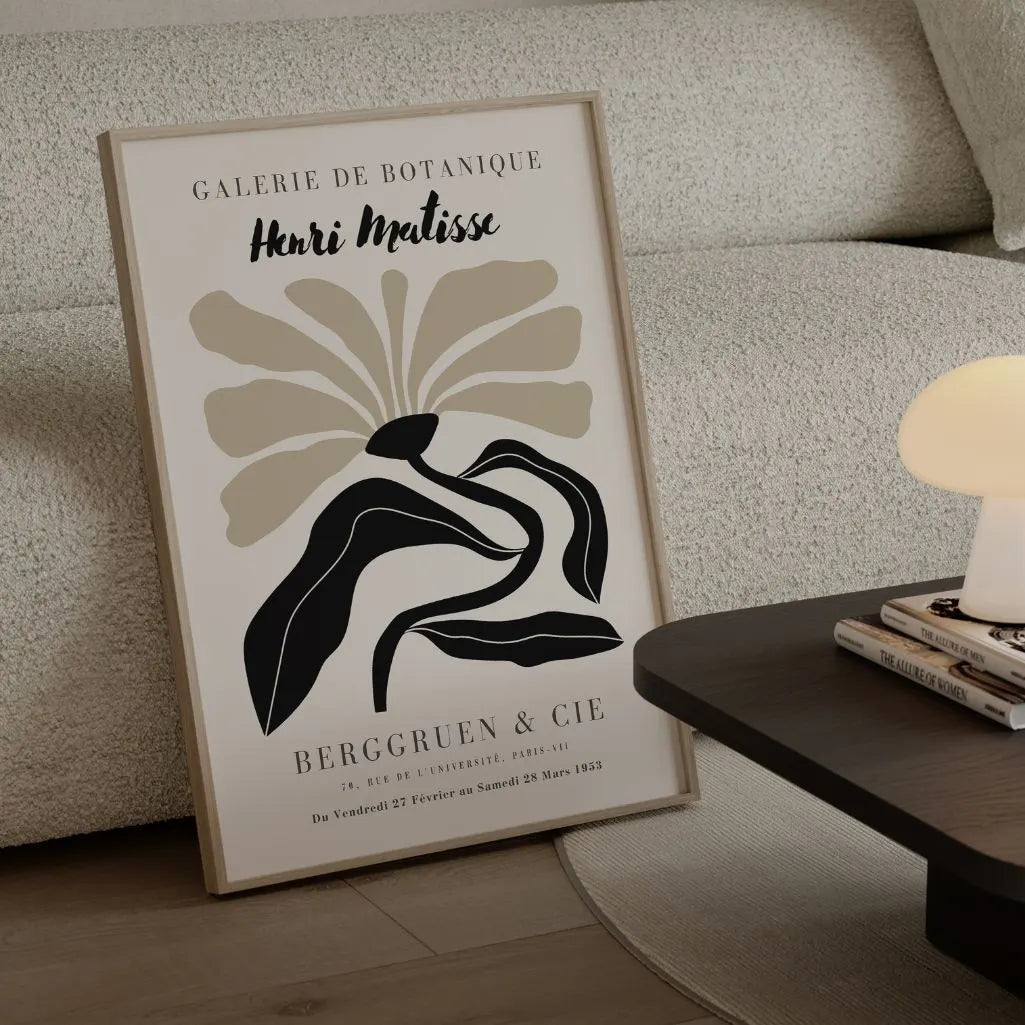 Henri Matisse – Affiche Fleur Noir Beige