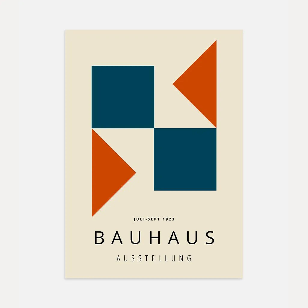 Bauhaus Geometric Contrast Poster