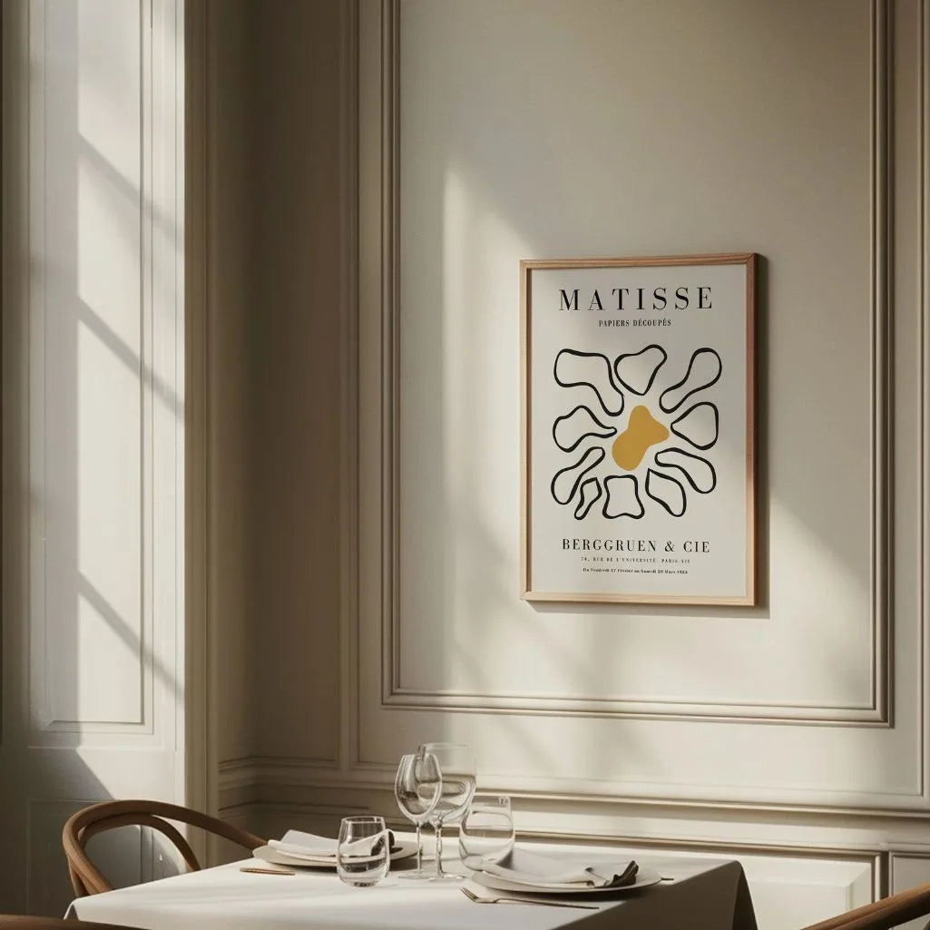 Affiche Matisse Fleur Abstraite Moutarde