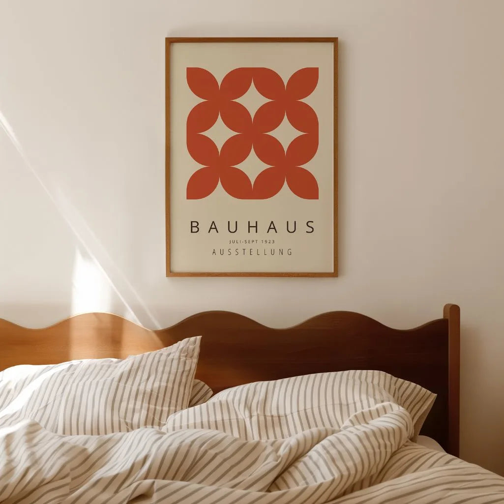 Bauhaus Brick Floral Geometry Poster