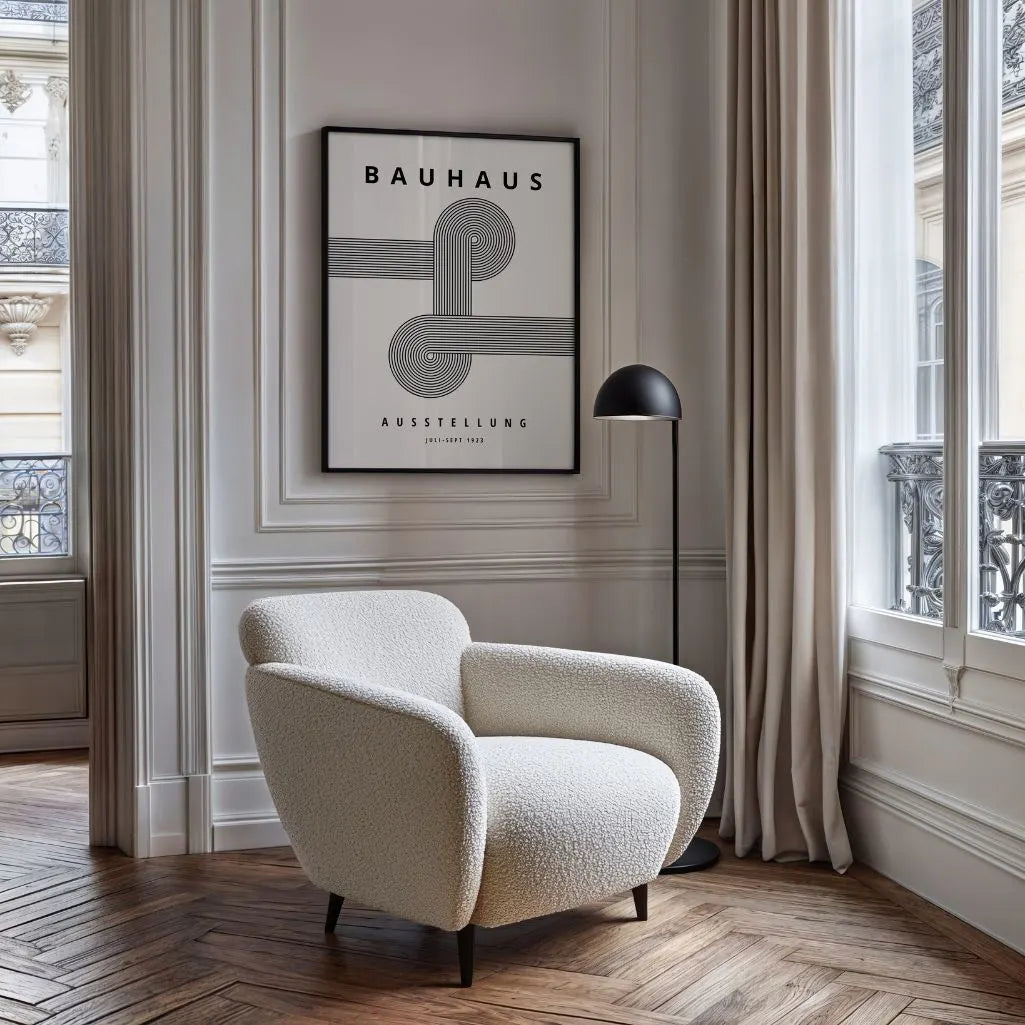 Bauhaus Minimal Line Symmetry Poster