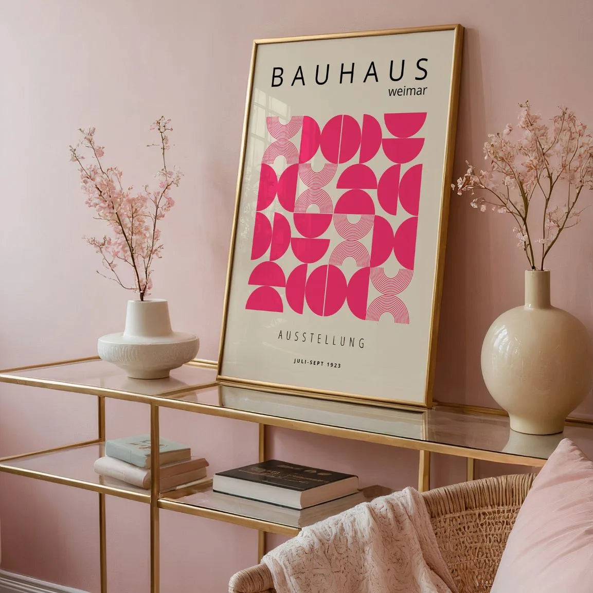 Bauhaus Hémisphères Roses Affiche