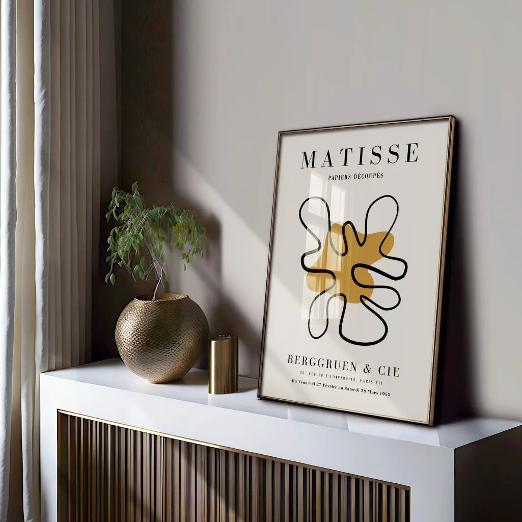 Affiche Matisse Accent Moutarde Minimaliste