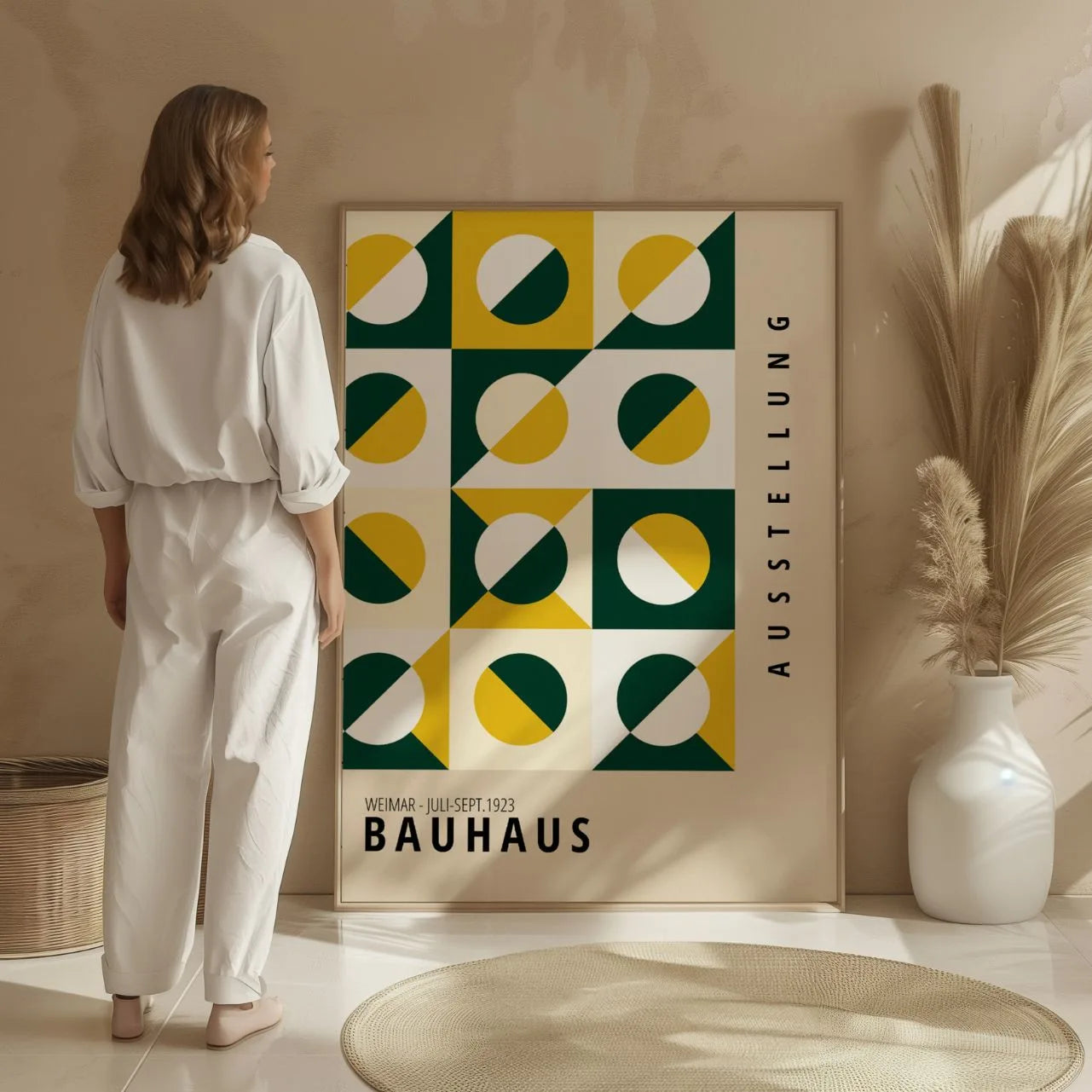 Bauhaus Vert Doré Affiche