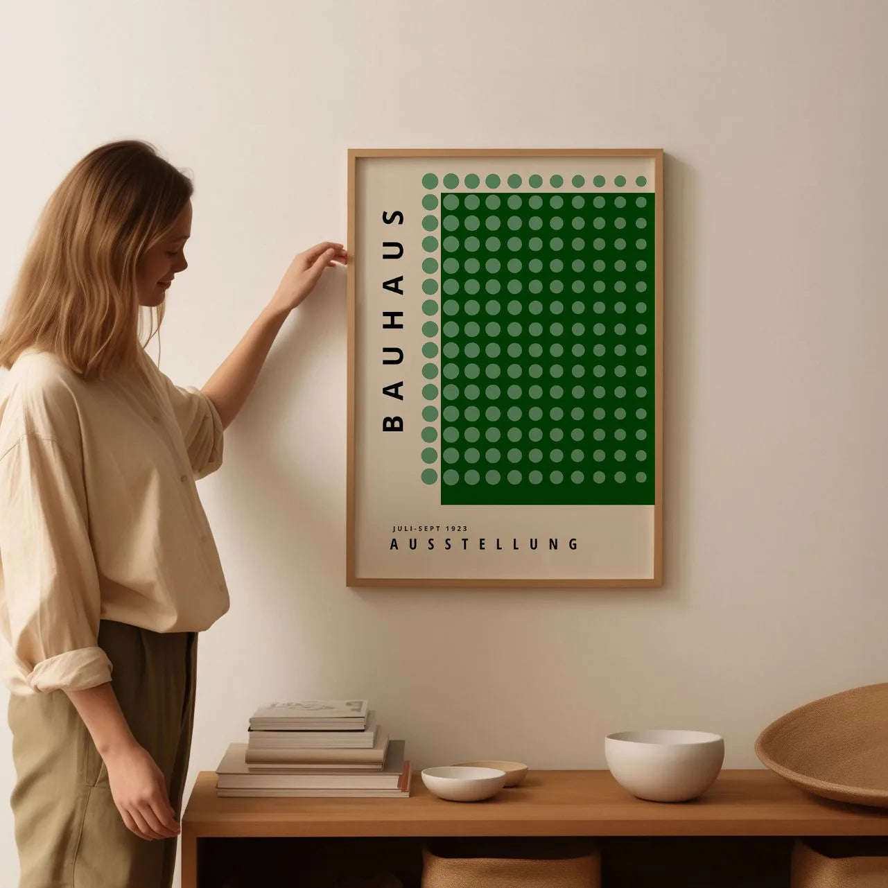 Bauhaus Vert Équilibre Affiche