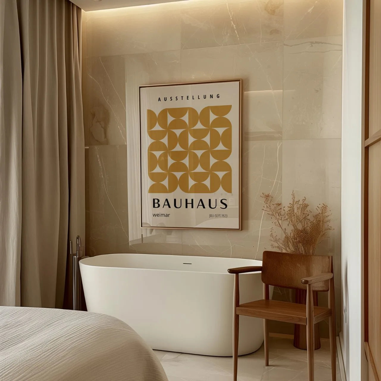 Bauhaus Doré Sérénité Affiche