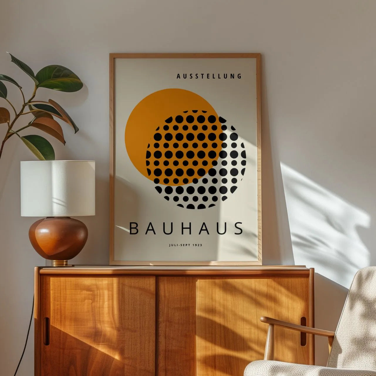 Bauhaus Orange Points Affiche