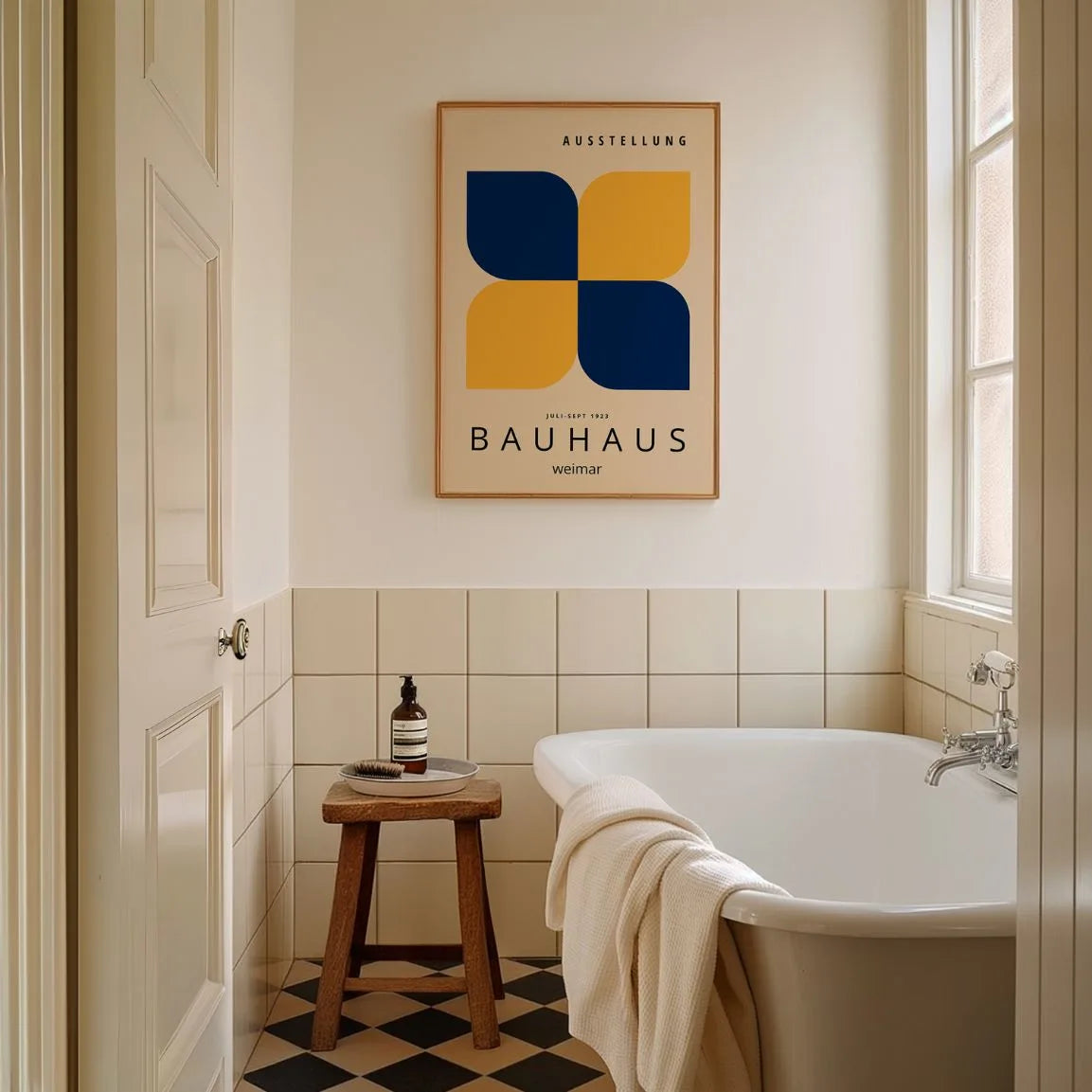 Bauhaus Jaune Bleu Marine Affiche