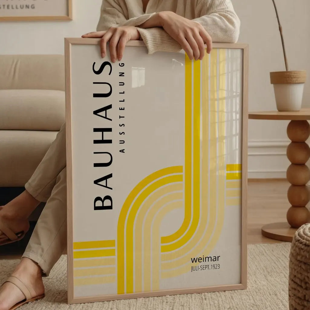 Bauhaus Yellow Minimal Geometry Poster