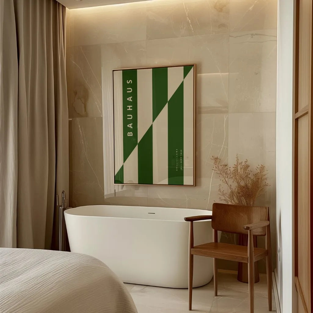 Bauhaus Green Modern Symmetry Poster