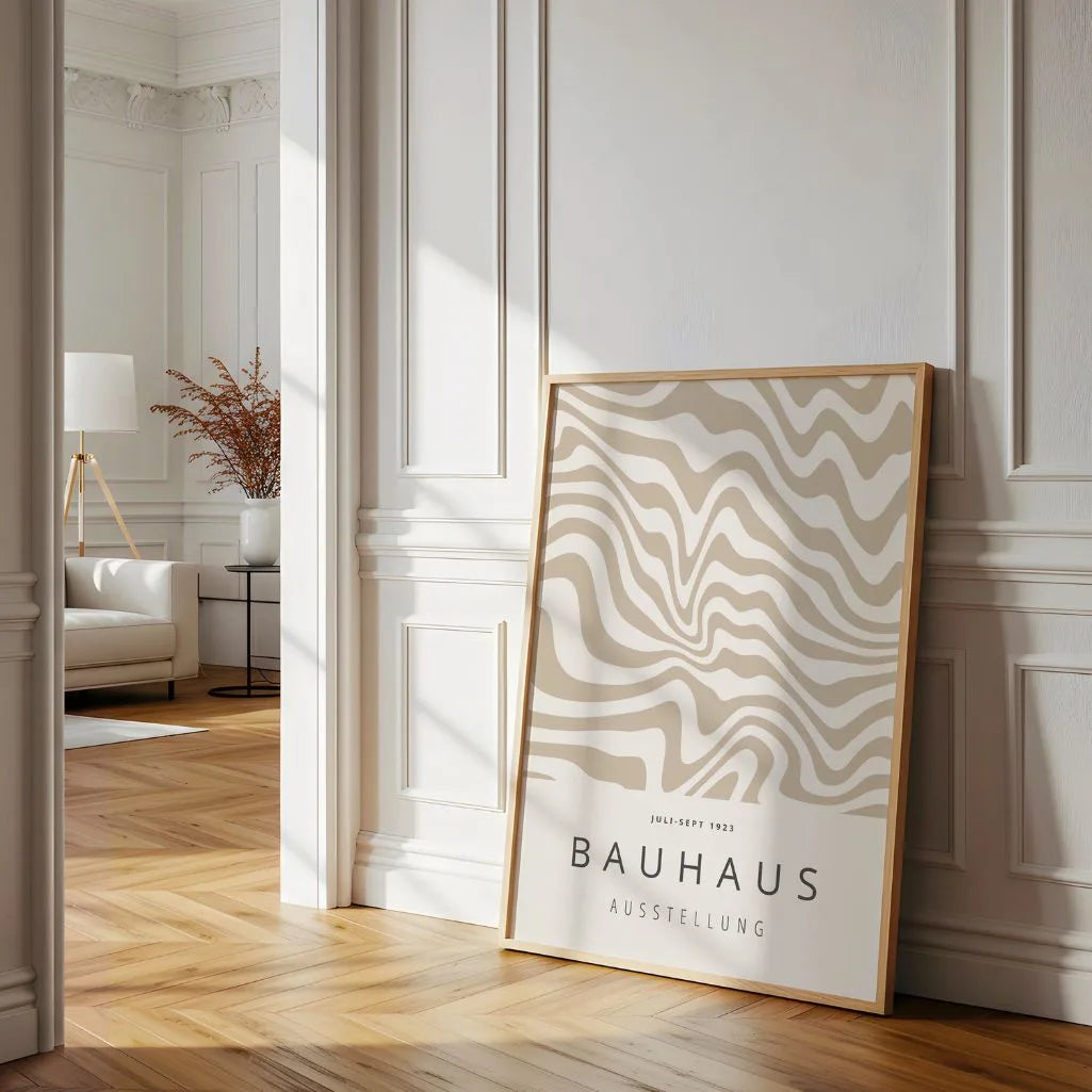 Bauhaus Geometric Waves Poster