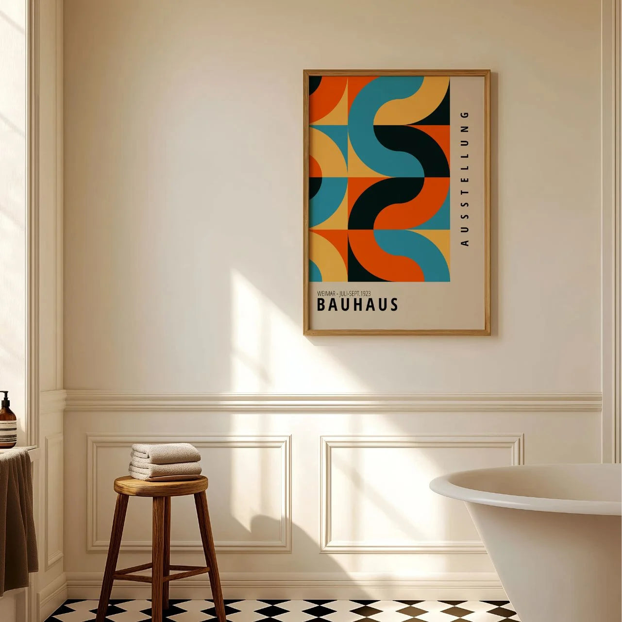 Bauhaus Vibrant Wave Shapes Poster