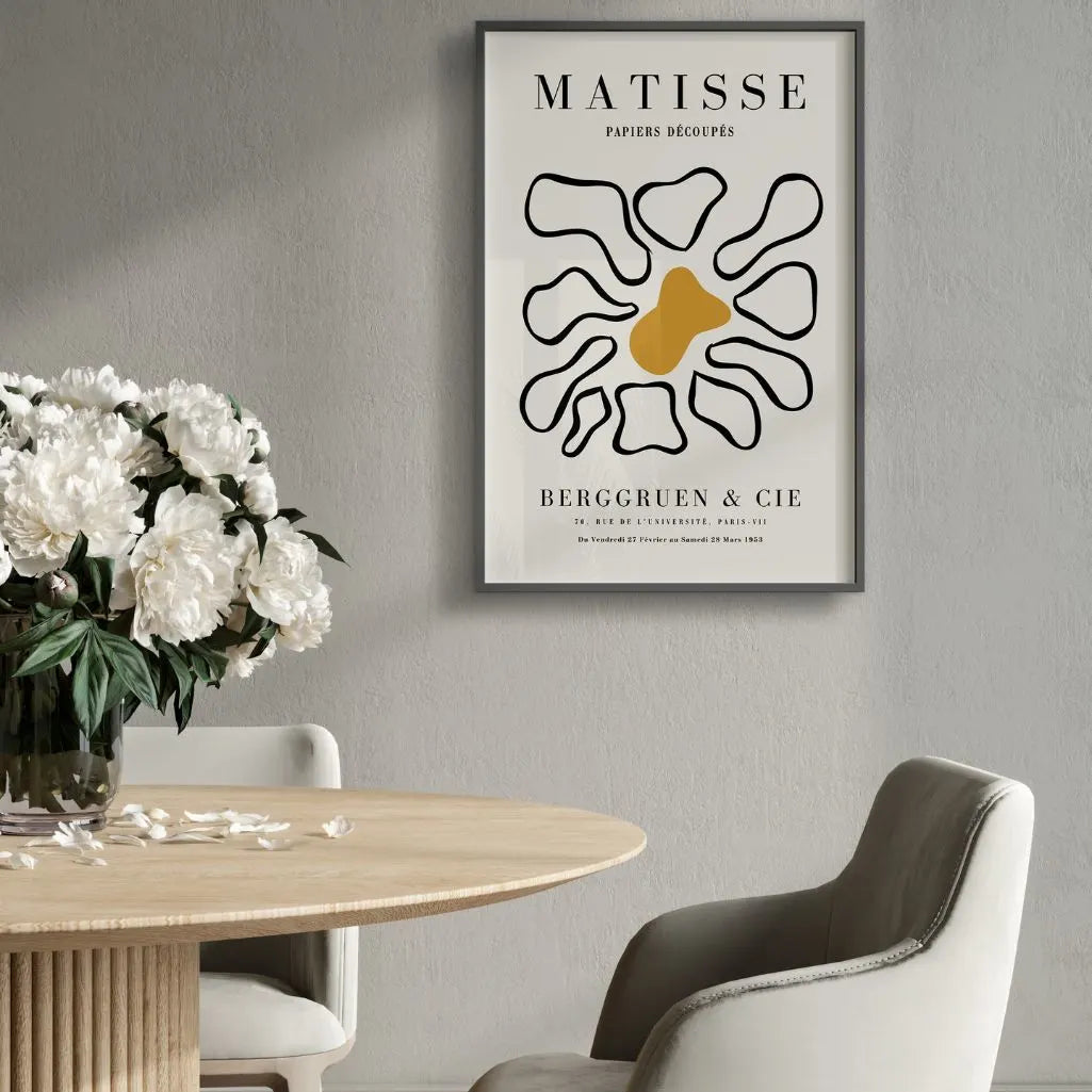 Affiche Matisse Fleur Abstraite Moutarde