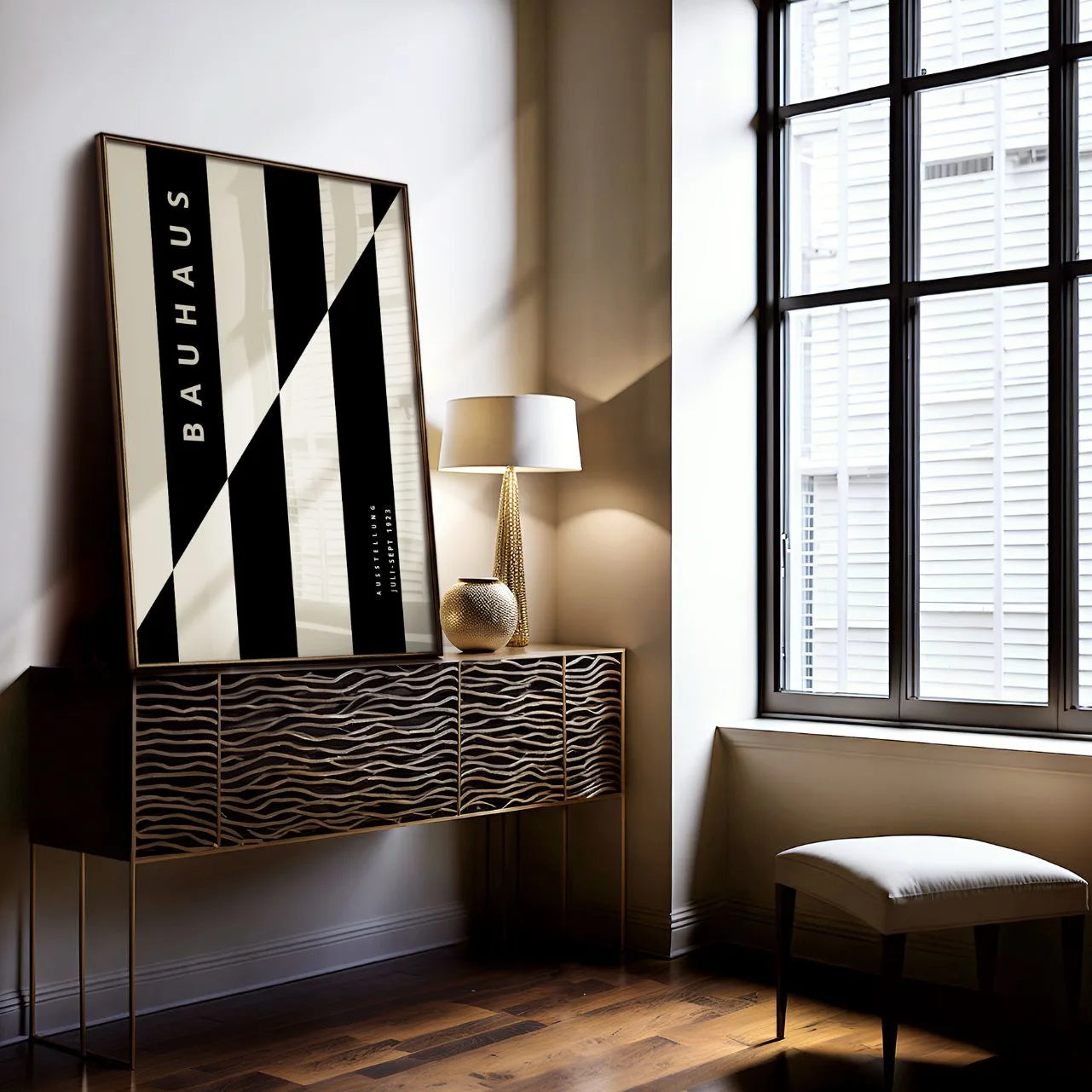 Bauhaus Noir Beige Affiche