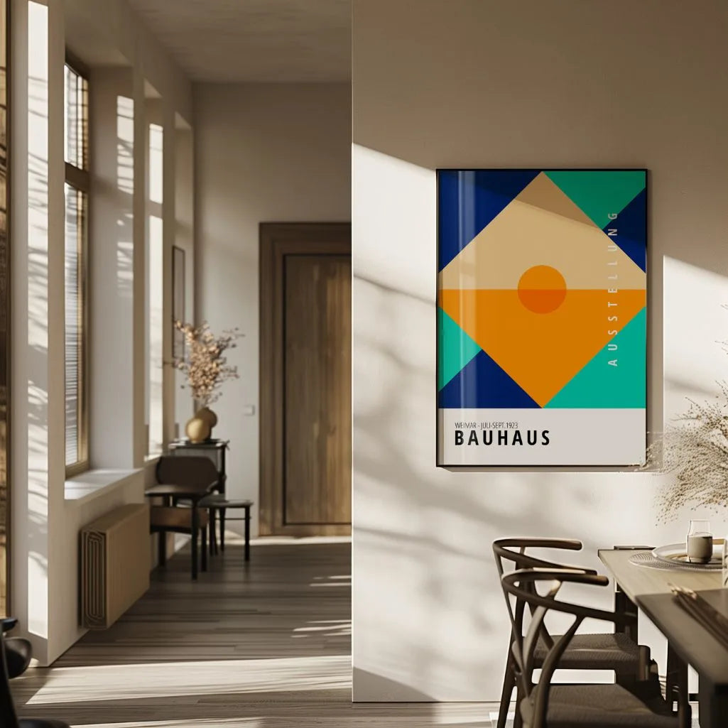 Bauhaus Orange Turquoise Poster