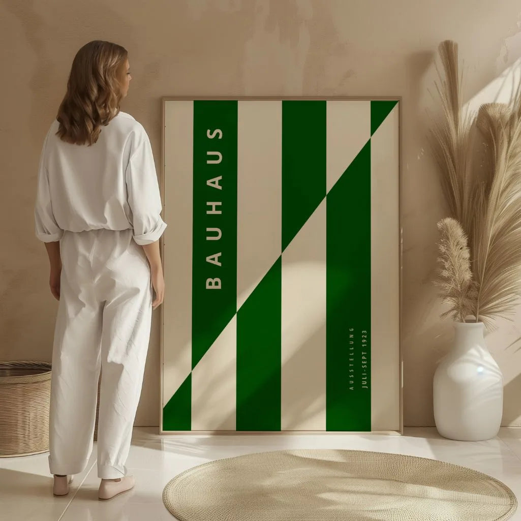 Bauhaus Green Modern Symmetry Poster