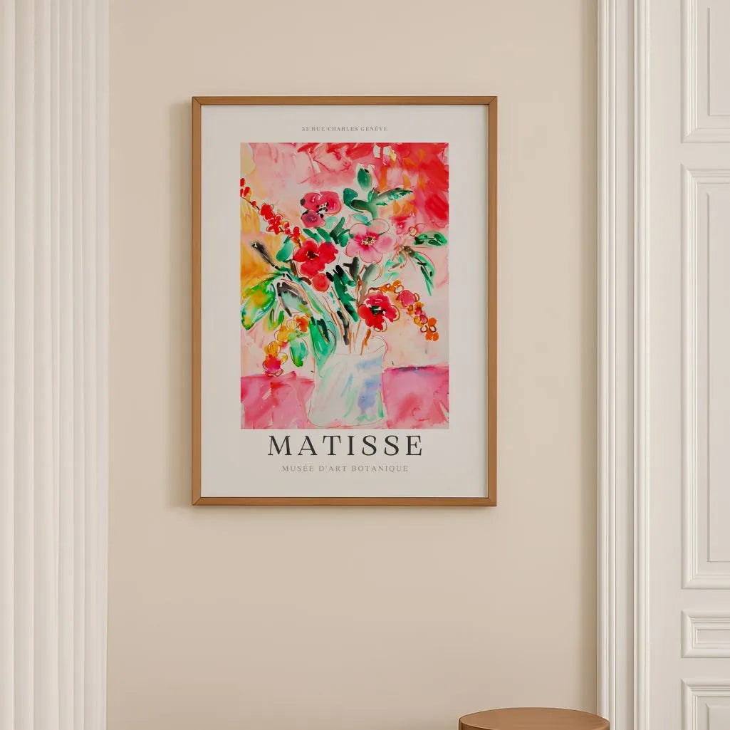 Matisse Rouge Fleurs Affiche