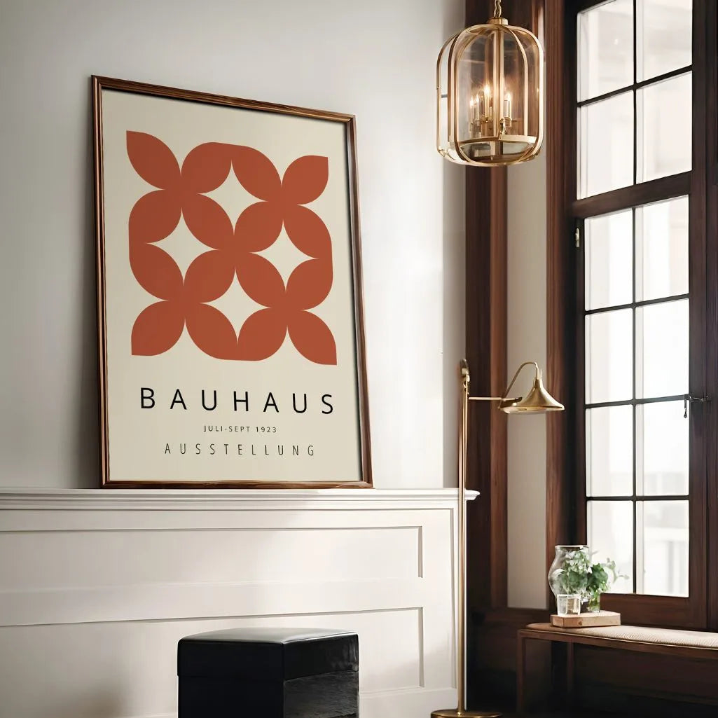Bauhaus Brick Floral Geometry Poster