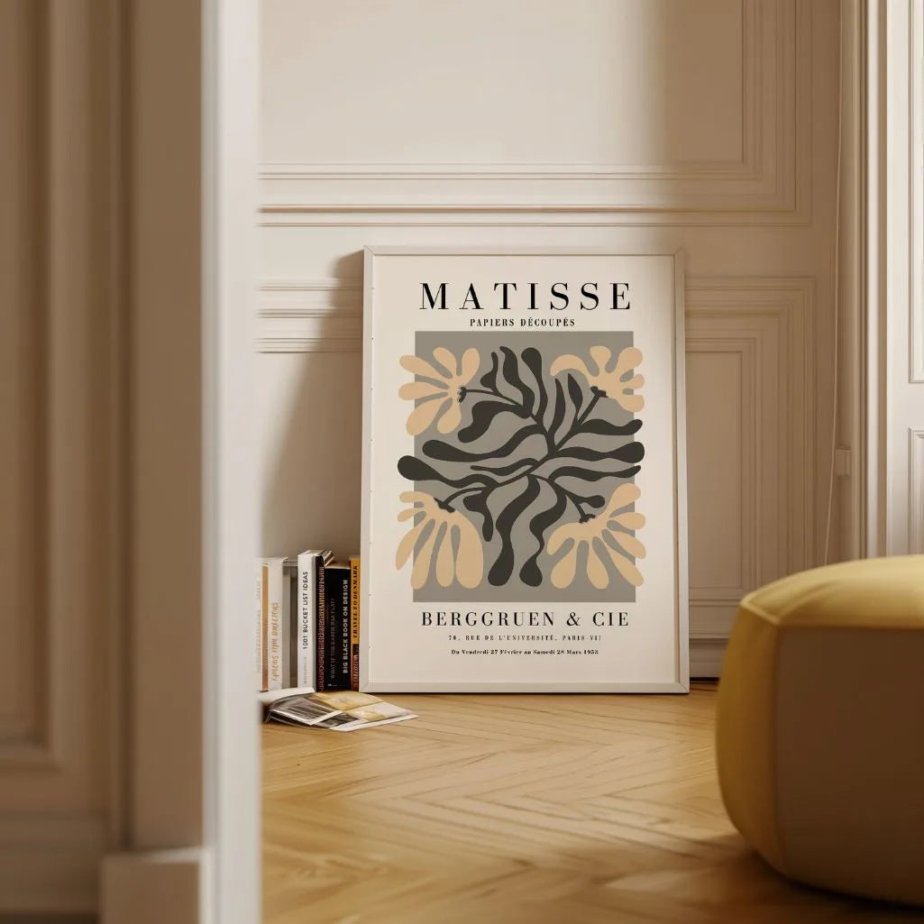 Affiche Matisse Feuilles Beige Gris