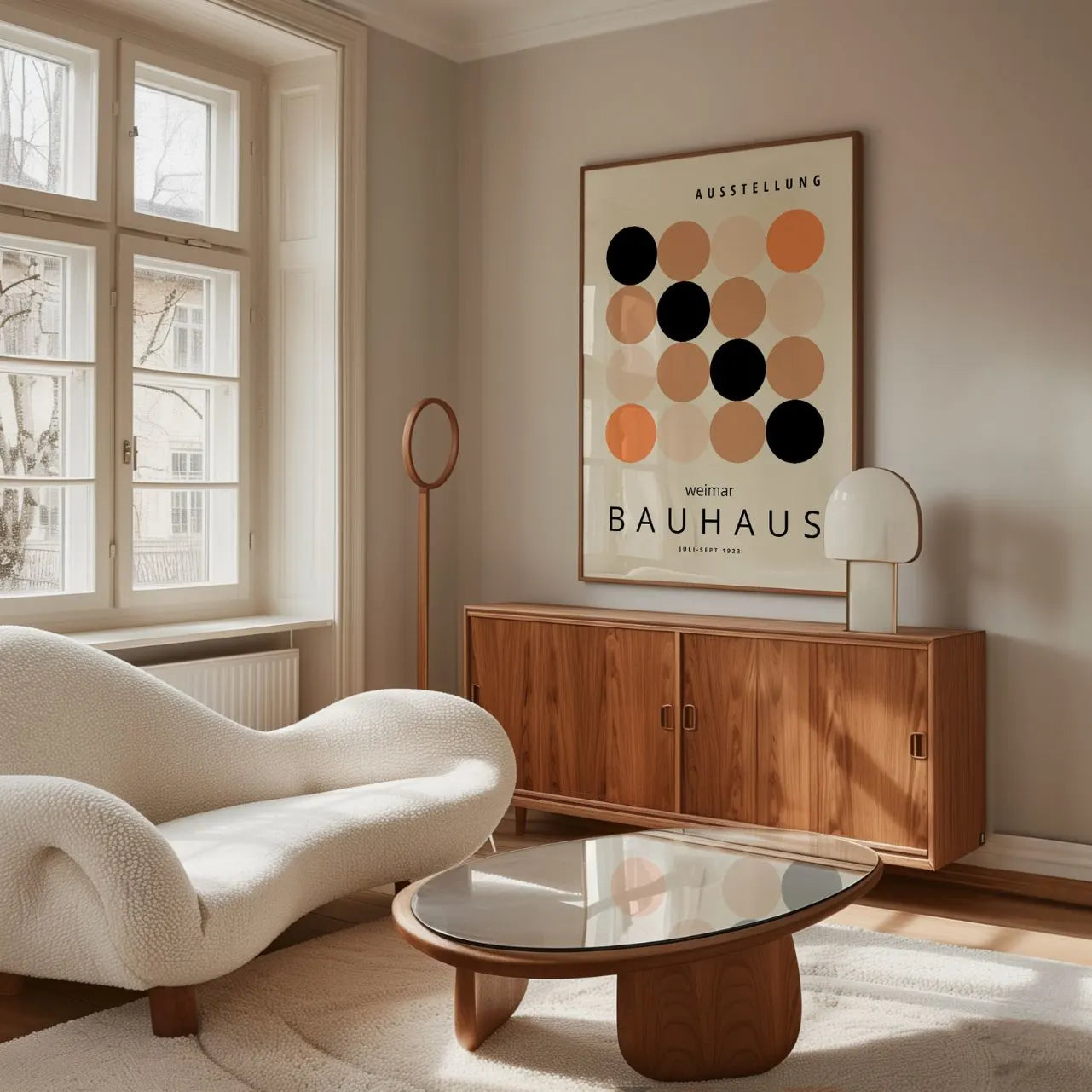 Bauhaus Beige Équilibre Affiche