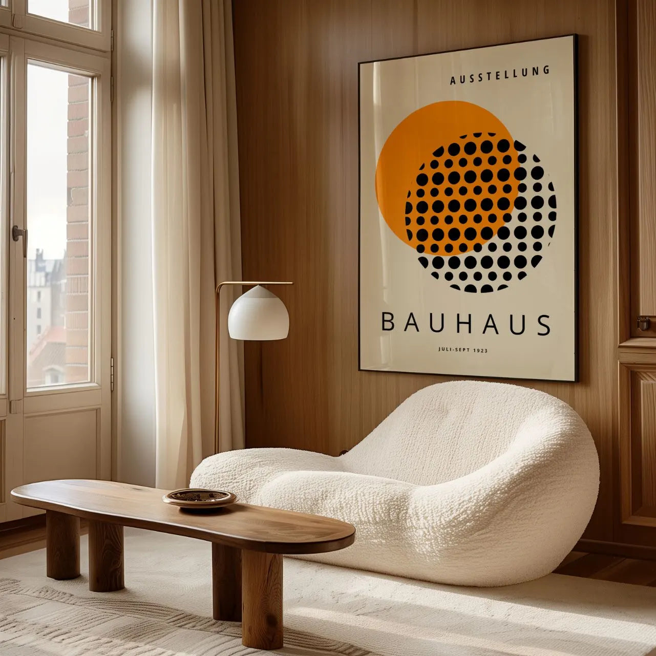Bauhaus Orange Points Affiche
