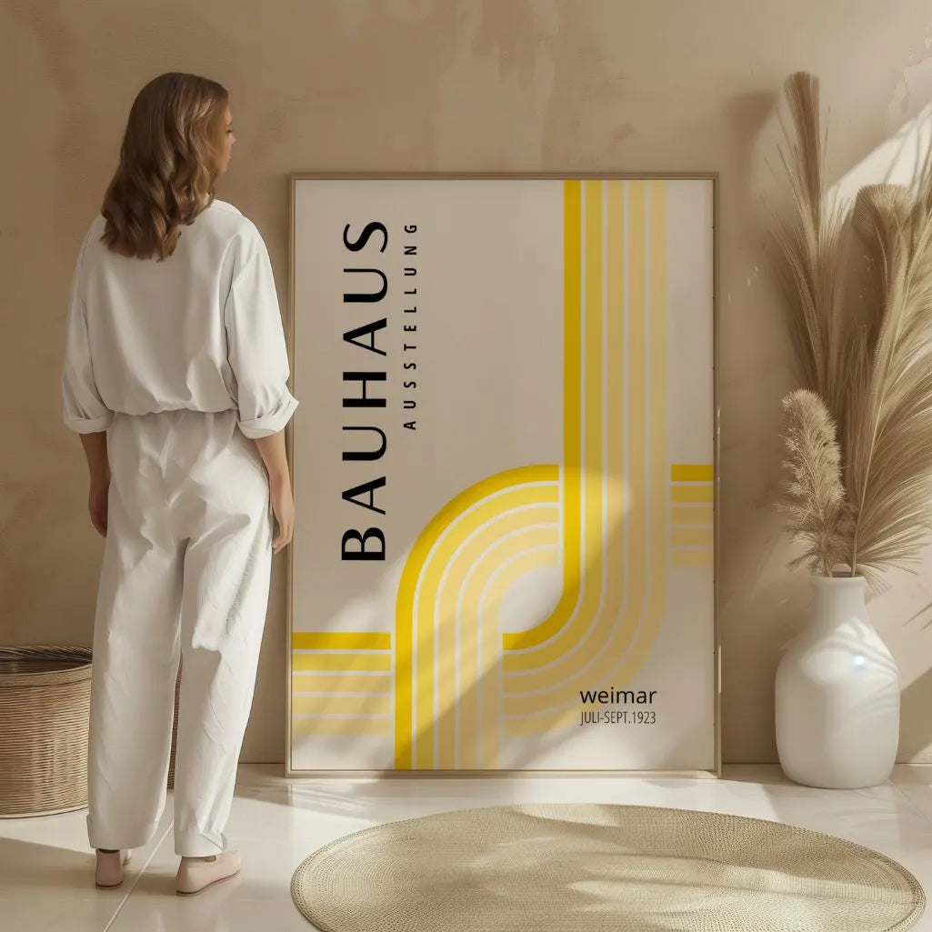 Bauhaus Yellow Minimal Geometry Poster