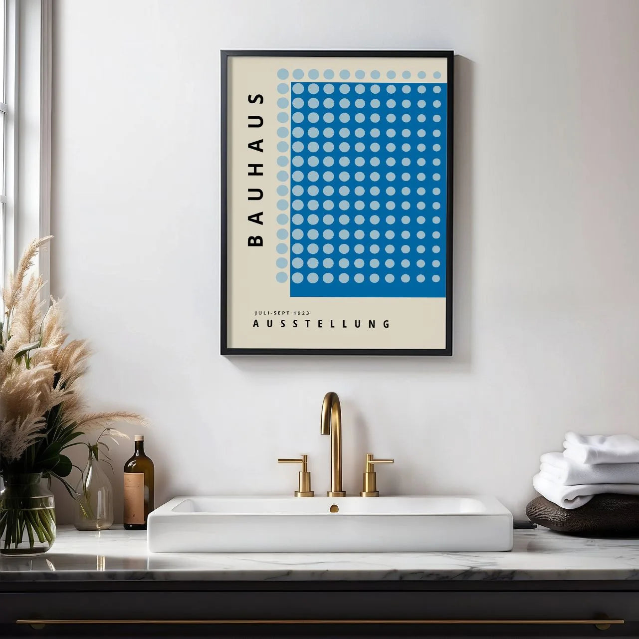 Bauhaus Bleu Harmonie Affiche