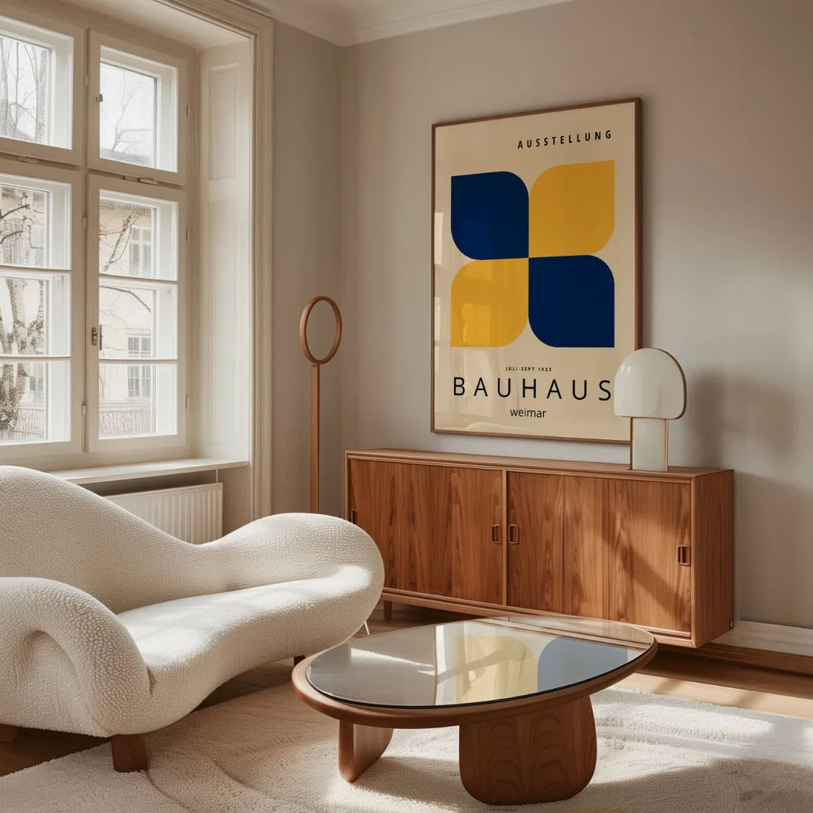 Bauhaus Jaune Bleu Marine Affiche