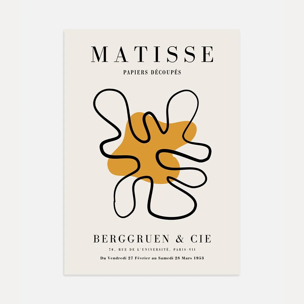 Affiche Matisse Accent Moutarde Minimaliste
