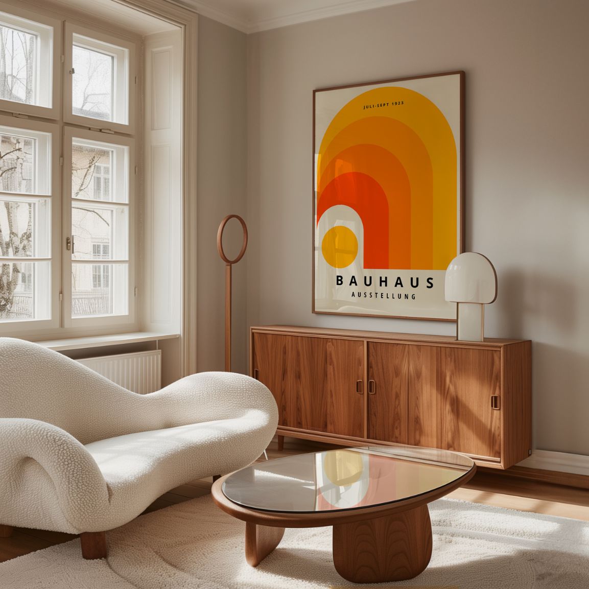Affiche Bauhaus Arc Orange Géométrique
