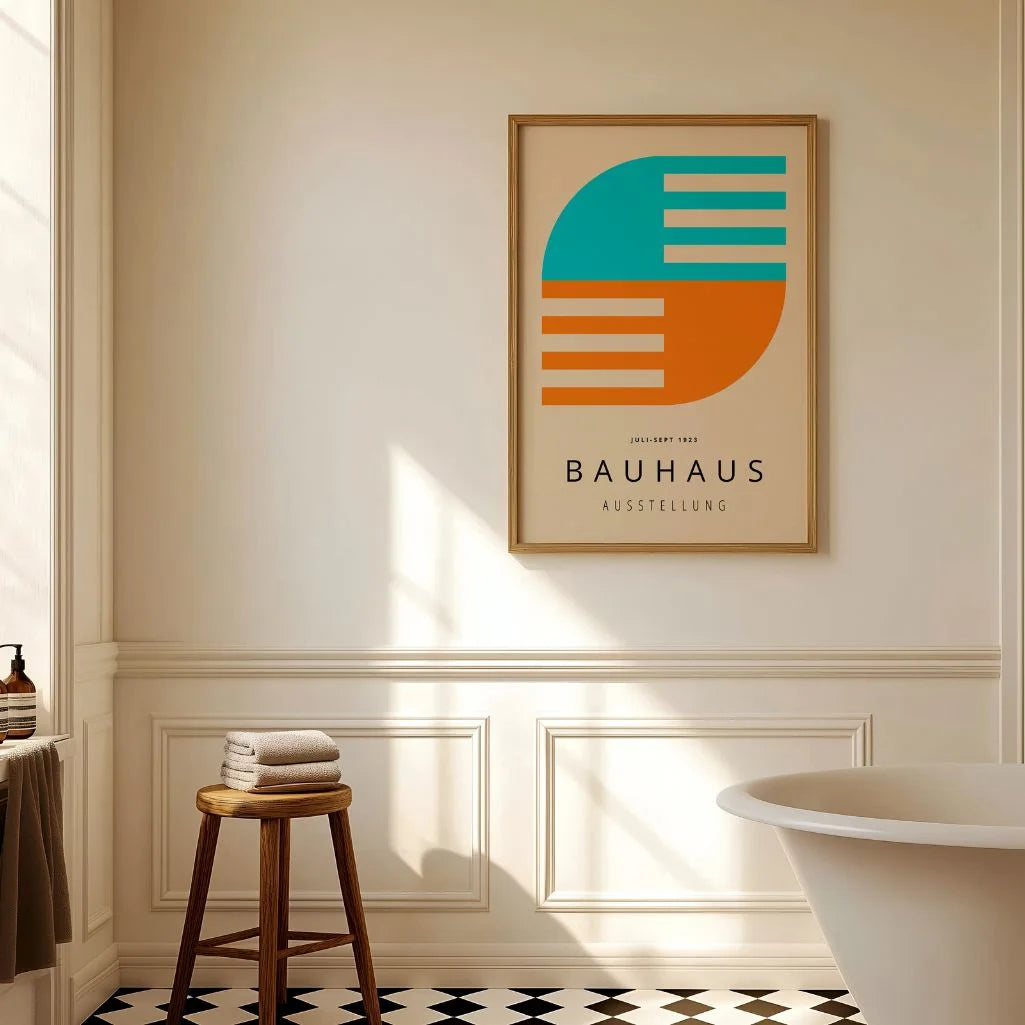 Bauhaus Turquoise & Orange Poster