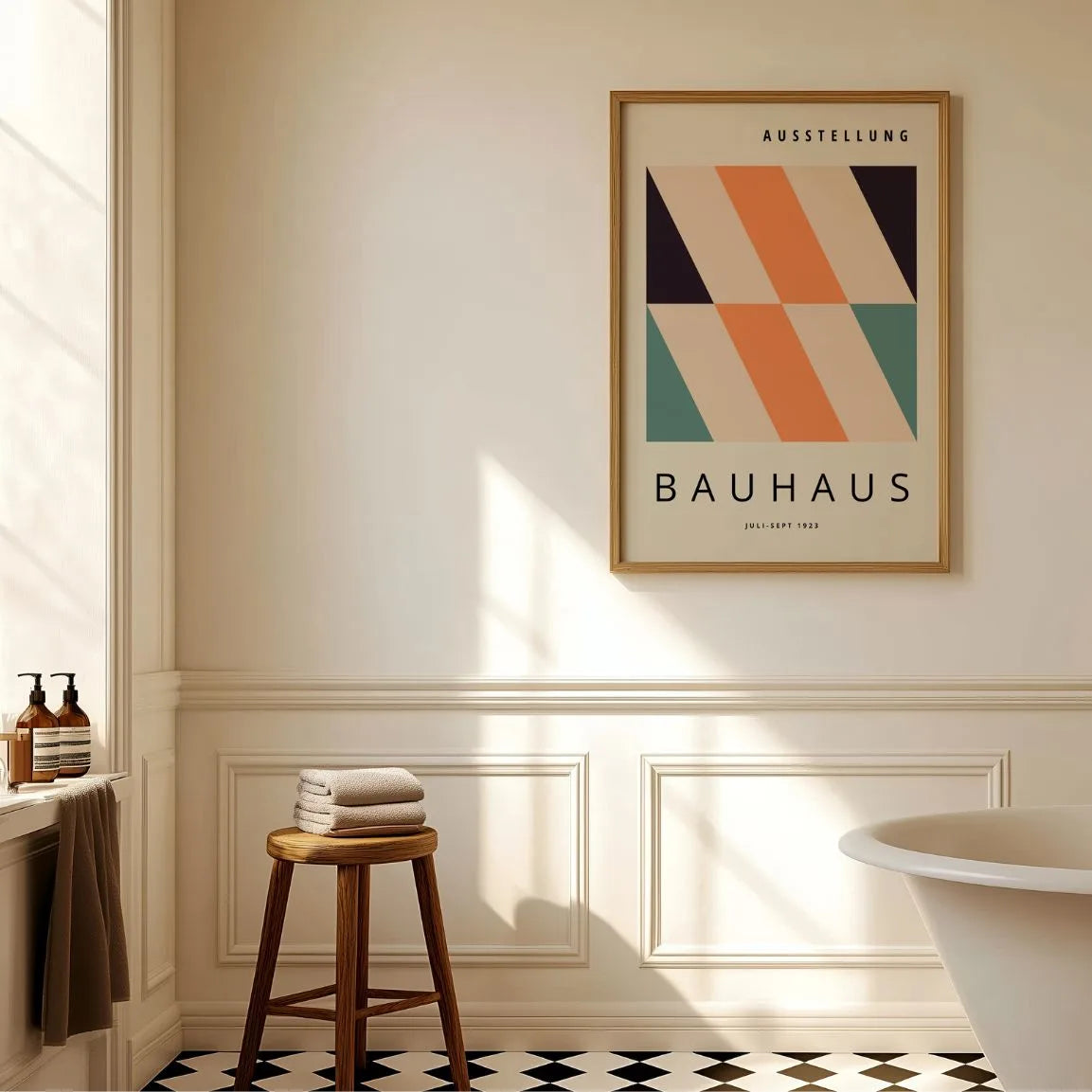 Bauhaus Rayures Diagonales Affiche