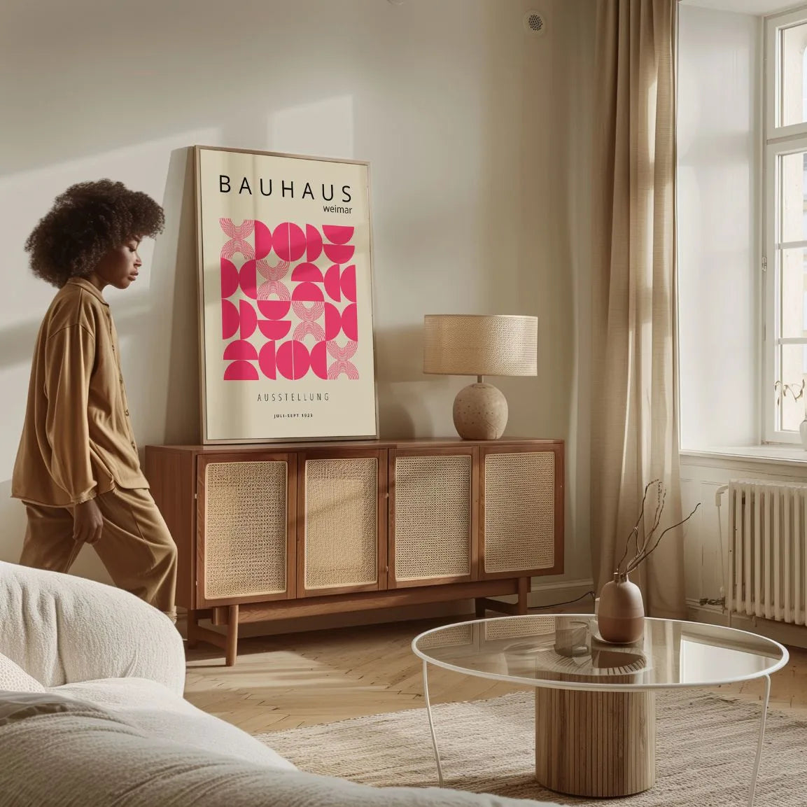 Bauhaus Hémisphères Roses Affiche