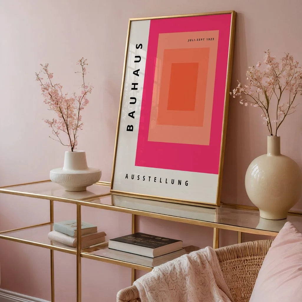 Bauhaus Dégradé Rose Affiche